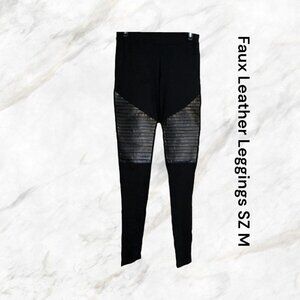 Sweaty Rocks Women’s SZ M Black Faux Leather Leggings Sexy NWT *1255WEB​